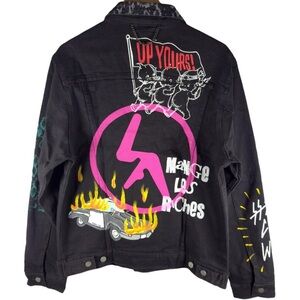 Lifted Anchors Take Back The Night Button Up Black Denim Jacket